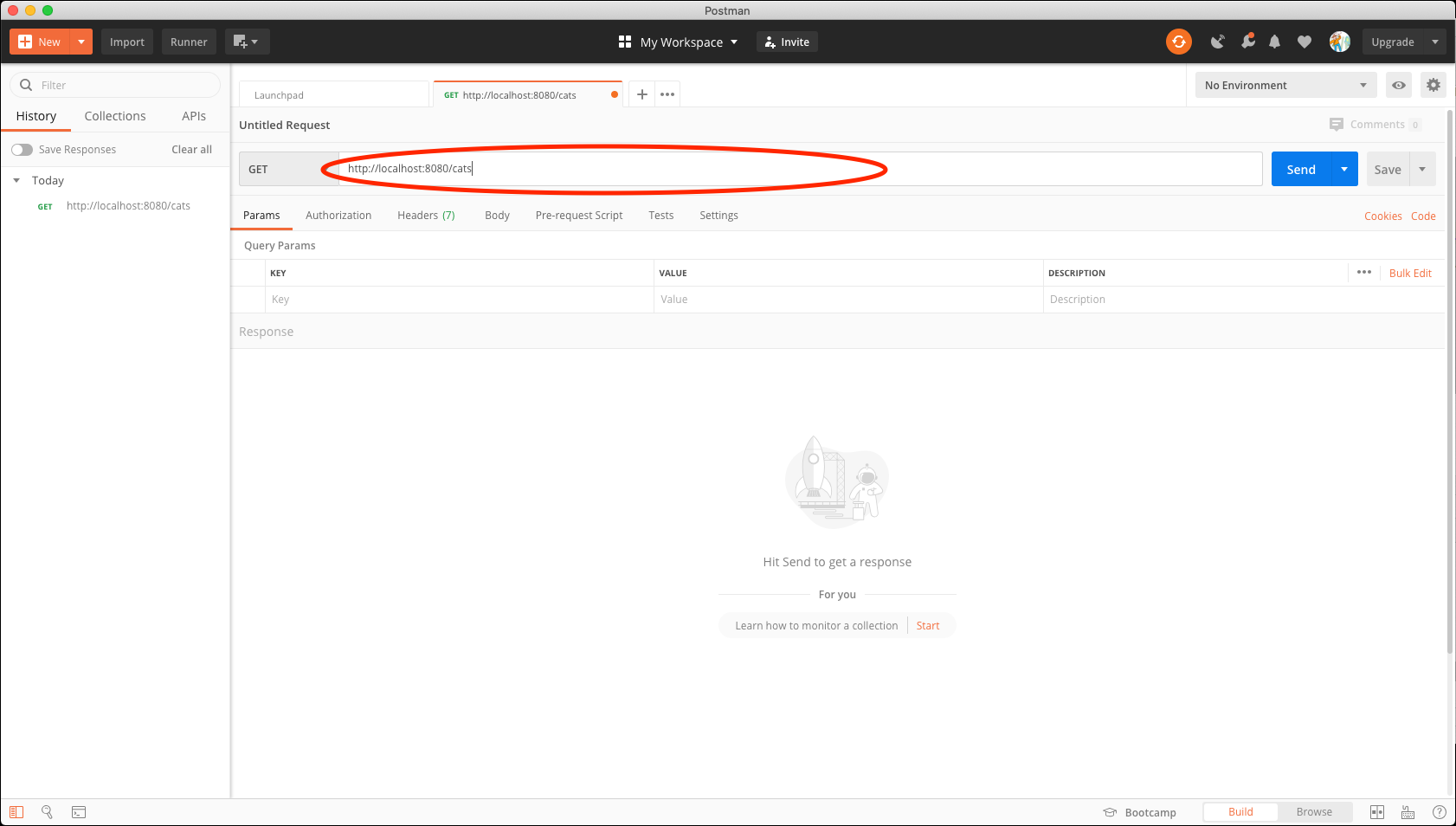 Postman address bar