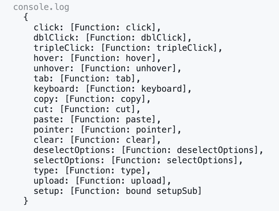 user-event methods